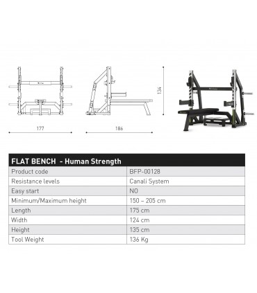 نیمکت پرس سینه حرفه ای کانالی - CANALI FLAT BENCH